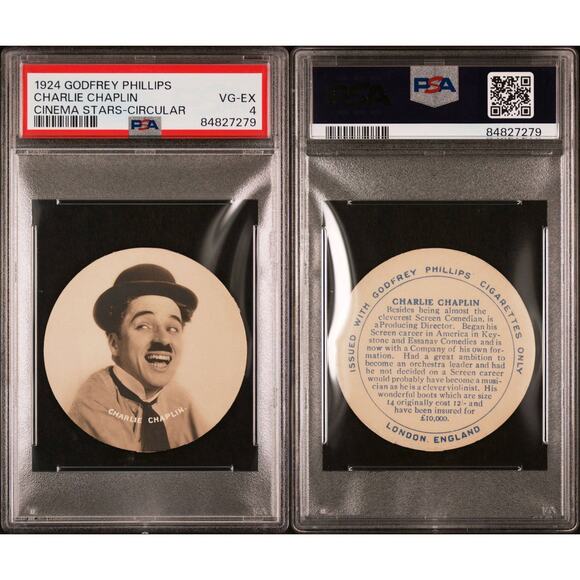 1924 Godfrey Phillips Charlie Chaplin PSA 4 Circular Cinema Star Charles Chaplin - Picture 2 of 4